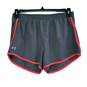 Under Armour Medium Loose Fit Shorts Elastic Waist Drawstring Gray Women
